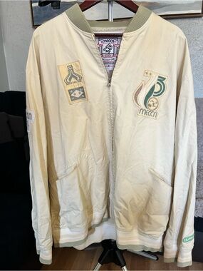 Vintage Mecca Cream Bomber Jacket for Men